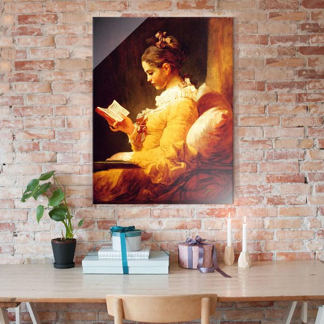 Obrazy na szkle portret Jean Honoré Fragonard - Czytająca dziewczyna