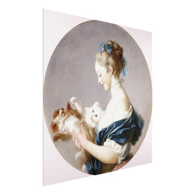 Obrazy pies Jean Honoré Fragonard - Dziewczyna z psem