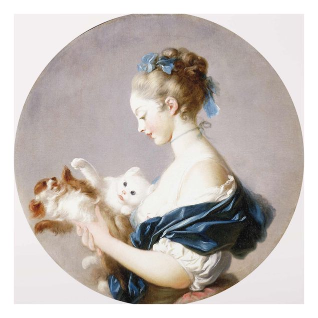 Obrazy na szkle artyści Jean Honoré Fragonard - Dziewczyna z psem
