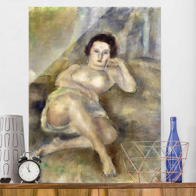 Obrazy na szkle erotyka Jules Pascin - Młoda kobieta w pozycji leżącej
