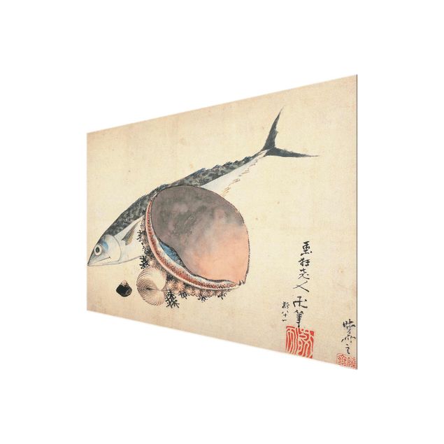 Obrazy martwa natura Katsushika Hokusai - Makrela i przegrzebki