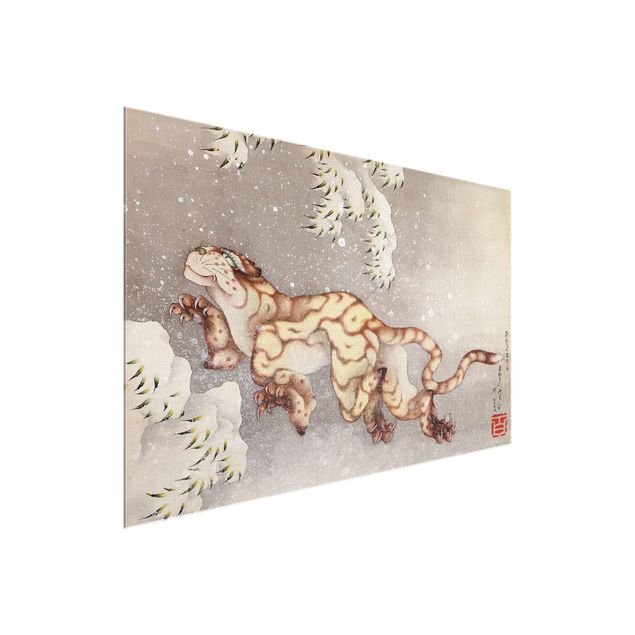 Obraz z tygrysem Katsushika Hokusai - Tygrys w burzy śnieżnej