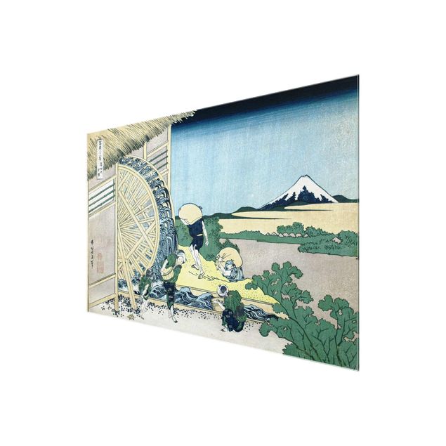 Zielony obraz Katsushika Hokusai - Koło wodne w Onden
