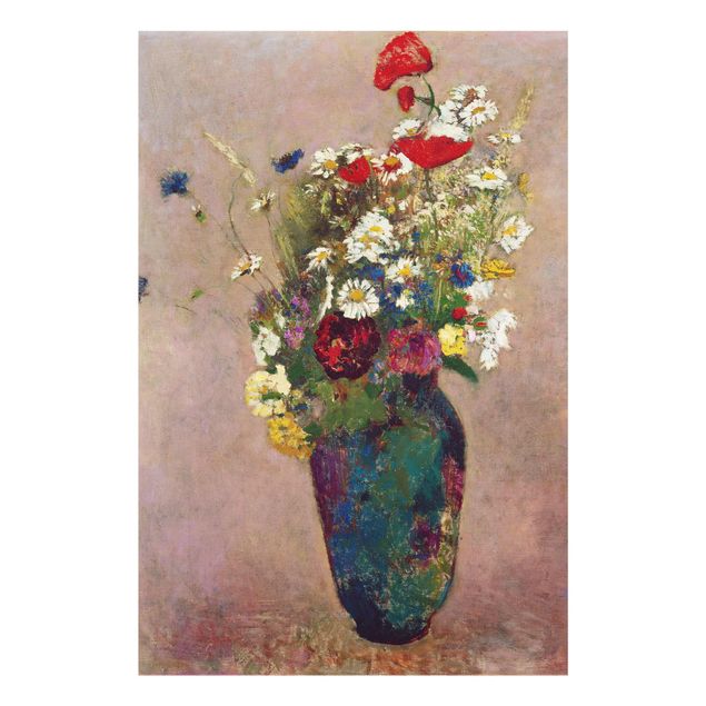 Obrazy na szkle artyści Odilon Redon - Wazon na kwiaty z makami