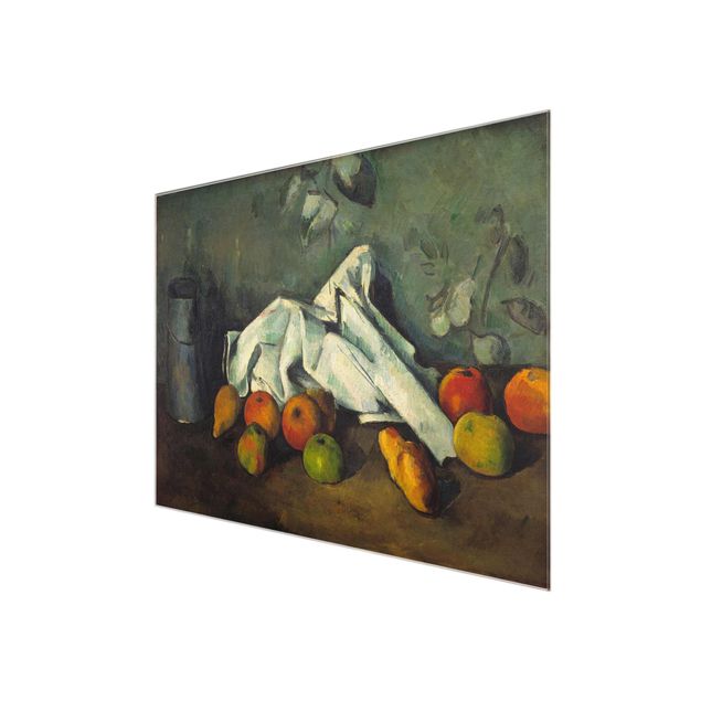 Obrazy na szkle artyści Paul Cézanne - Puszka na mleko i jabłka