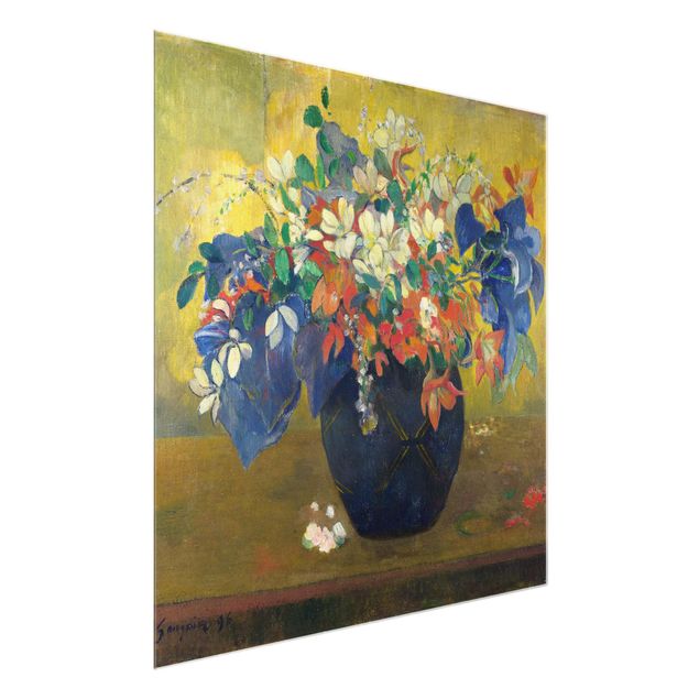 Obrazy na szkle artyści Paul Gauguin - Wazon z kwiatami