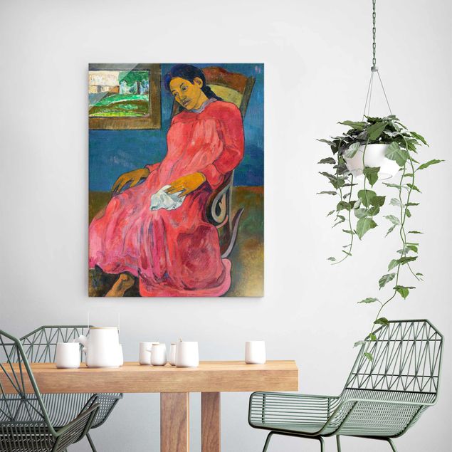 Obrazy na szkle portret Paul Gauguin - Kobieta melancholijna
