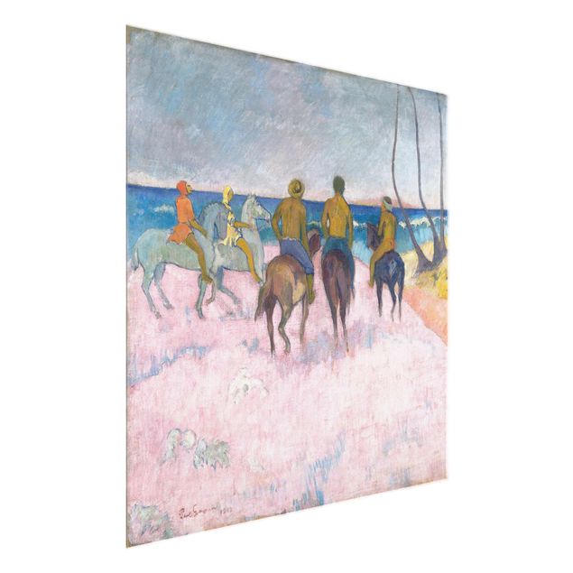 Obrazy na szkle artyści Paul Gauguin - Jeździec na plaży