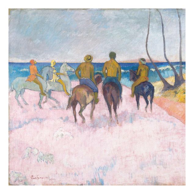 Obrazy na szkle wybrzeże Paul Gauguin - Jeździec na plaży