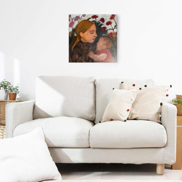 Obrazy na szkle kwadrat Paula Modersohn-Becker - Młoda kobieta z dzieckiem