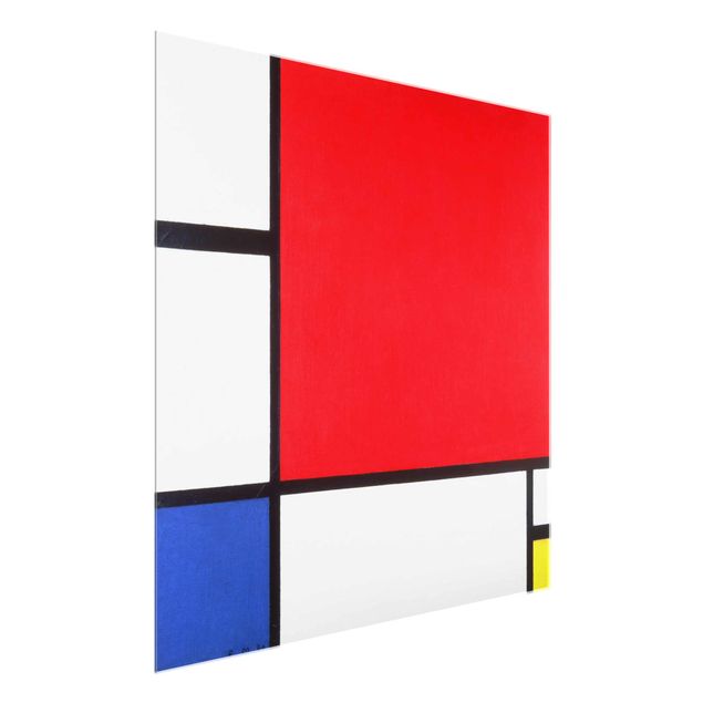 Obrazy na szkle artyści Piet Mondrian - Kompozycja Czerwony Niebieski Żółty