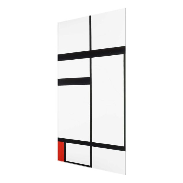 Nowoczesne obrazy do salonu Piet Mondrian - Kompozycja Red czarno-biały