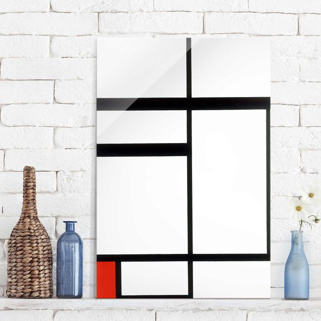 Dekoracja do kuchni Piet Mondrian - Kompozycja Red czarno-biały
