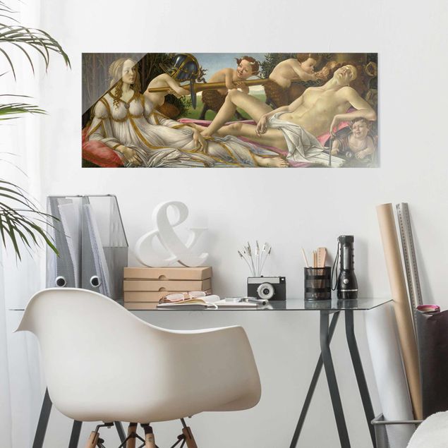 Obrazy na szkle artyści Sandro Botticelli - Wenus i Mars