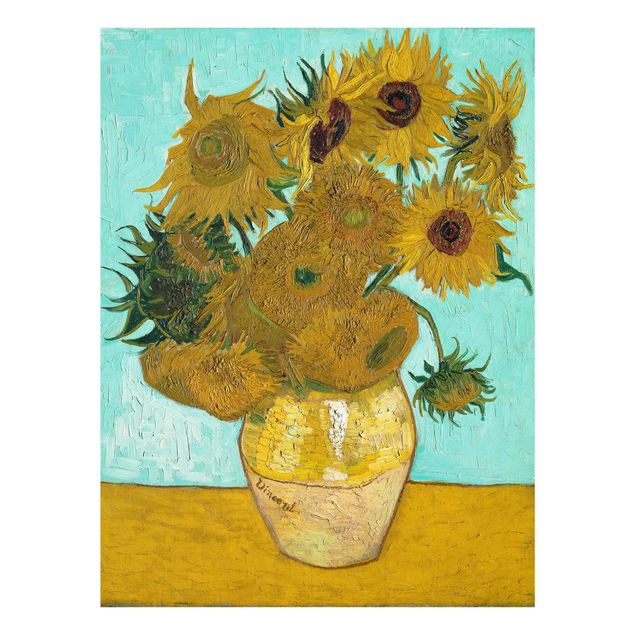 Obrazy na szkle portret Vincent van Gogh - Wazon ze słonecznikami