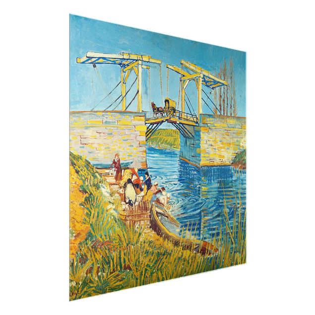 Obrazy na szkle kwadrat Vincent van Gogh - Most zwodzony w Arles