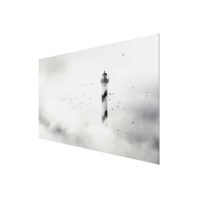 Obrazy na szkle zwierzęta Latarnia morska we mgle