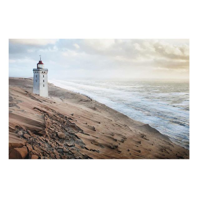 Obrazy na szkle plaża Latarnia morska w Danii