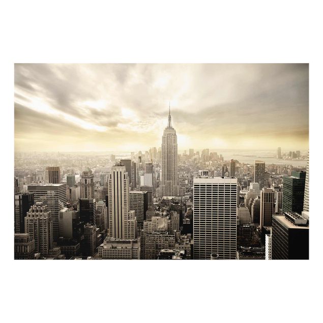 Obrazy na szkle poziomy Świt na Manhattanie