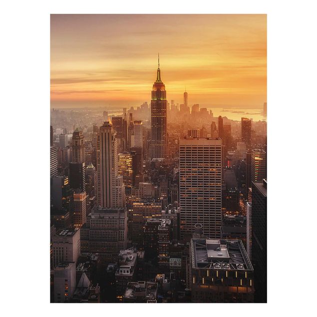 Obrazy do salonu nowoczesne Manhattan Skyline Wieczorny nastrój