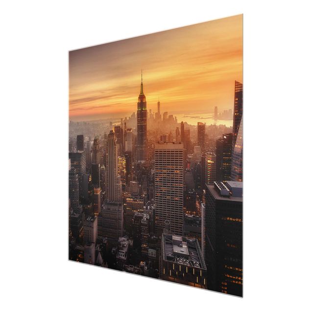 Obrazy do salonu nowoczesne Manhattan Skyline Wieczorny nastrój