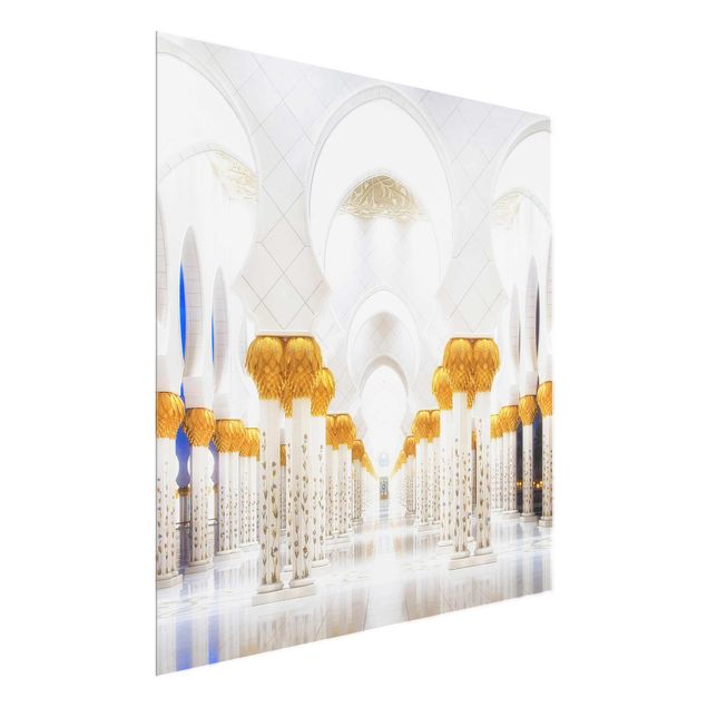 Obrazy na szkle duchowość Meczet w złocie
