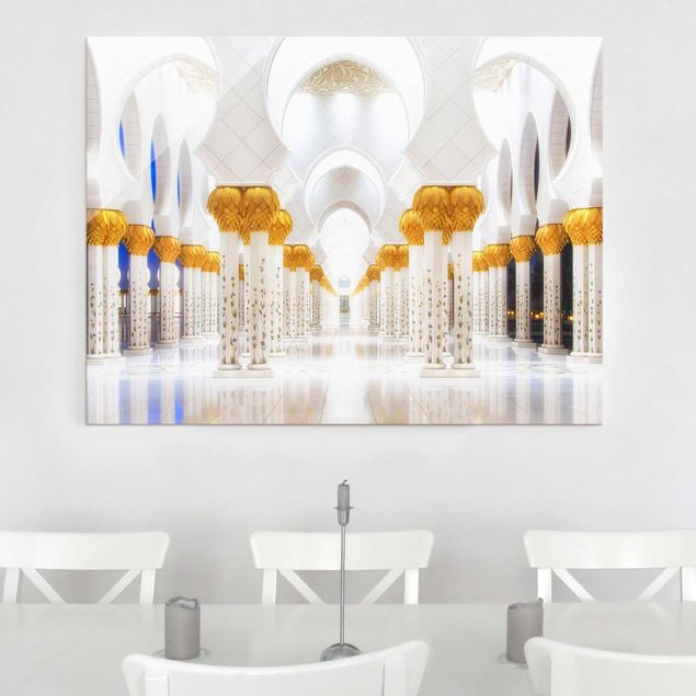 Obrazy na szkle architektura i horyzont Meczet w złocie
