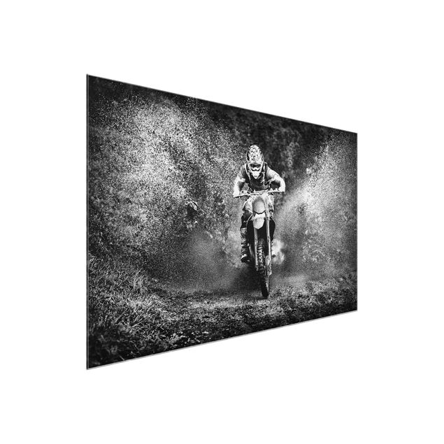 Obrazy do salonu nowoczesne Motocross w błocie