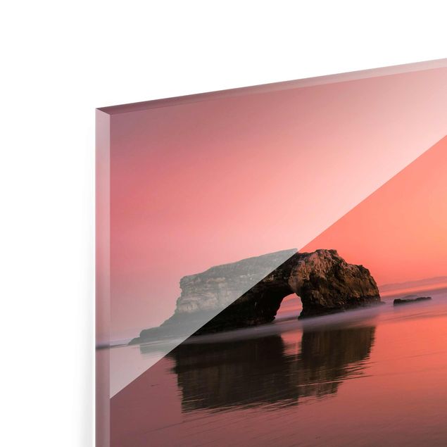 Obrazy do salonu nowoczesne Naturalny most w promieniach zachodzącego słońca