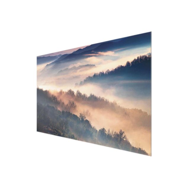 Obrazy do salonu Mgła o zachodzie słońca