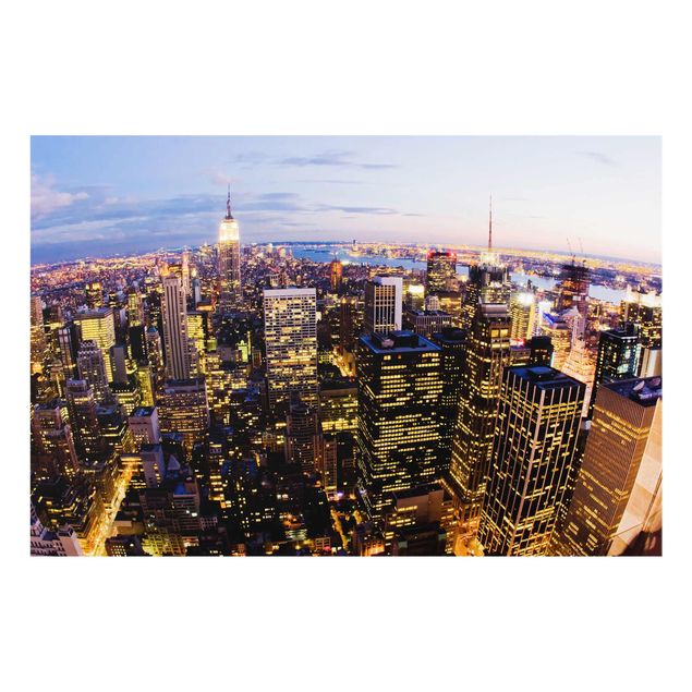 Obrazy na szkle poziomy Nocna panorama Nowego Jorku
