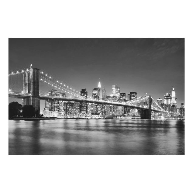 Obrazy na szkle poziomy Most Manhattan nocą II