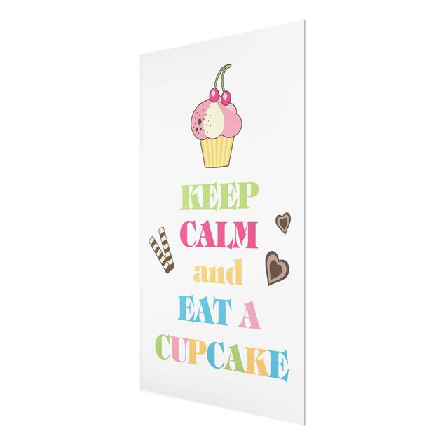 Obrazy nowoczesny Keep Calm and Eat A Cupcake (Zachowaj spokój i zjedz babeczkę) Kolorowe