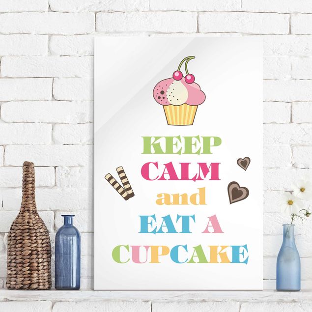 Dekoracja do kuchni Keep Calm and Eat A Cupcake (Zachowaj spokój i zjedz babeczkę) Kolorowe