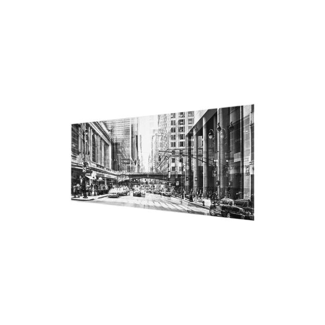 Obrazy na szkle artyści Nowy Jork miasto czarno-białe