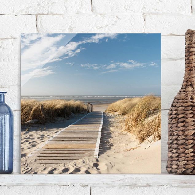 Obrazy na szkle kwadrat Plaża nad Morzem Bałtyckim
