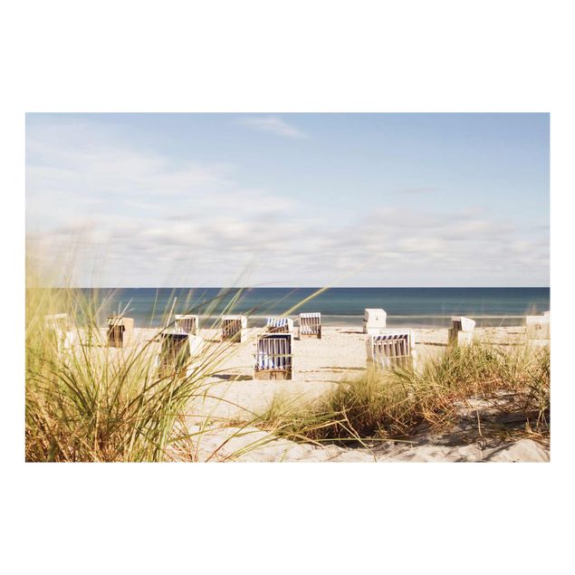 Obrazy na szkle plaża Krzesła nadmorskie i plażowe