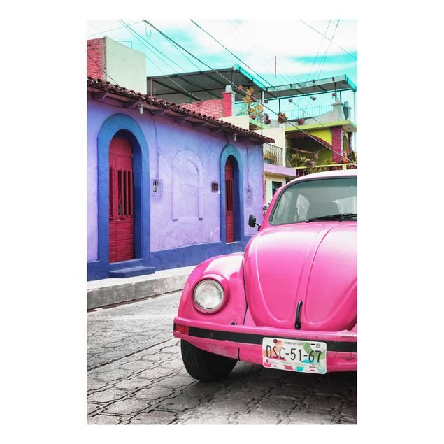 Obrazy samochody Różowy VW Beetle