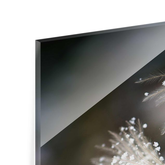 Obrazy motywy kwiatowe Dandeliony z płatkami śniegu