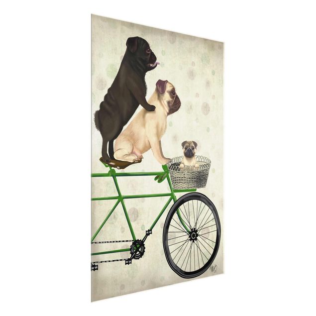 Obrazy do salonu nowoczesne Wycieczka rowerowa - Pugs on Bikes