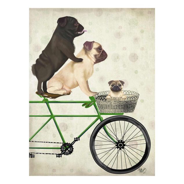 Nowoczesne obrazy Wycieczka rowerowa - Pugs on Bikes
