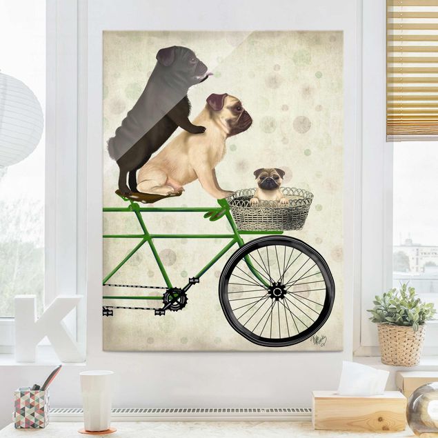 Dekoracja do kuchni Wycieczka rowerowa - Pugs on Bikes