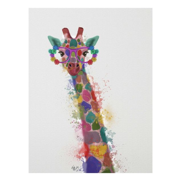 Obrazy nowoczesny Rainbow Splash Żyrafa