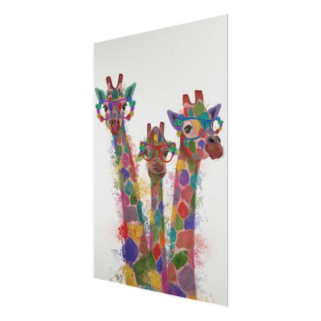 Obrazy zwierzęta Rainbow Splash Żyrafa Trio
