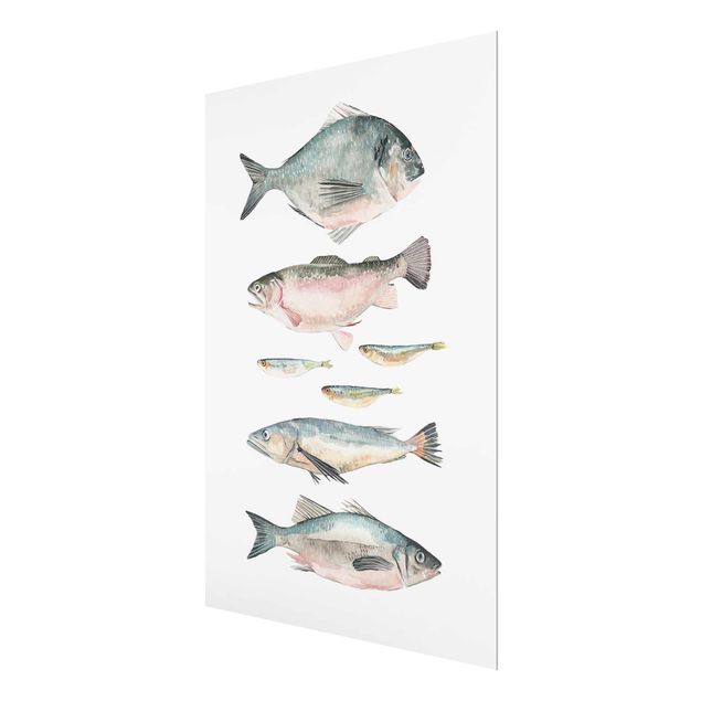 Obrazy nowoczesne Siedem rybek w akwareli II