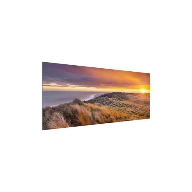 Obrazy na szkle wybrzeże Wschód słońca na plaży na Sylcie