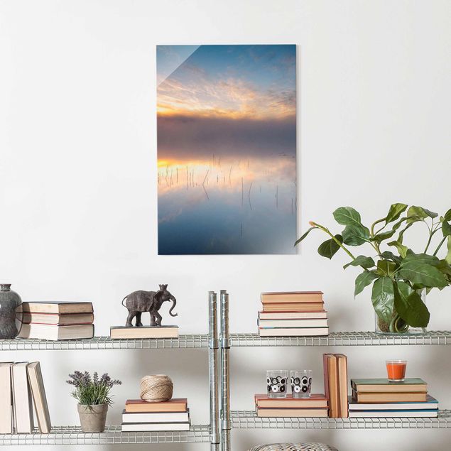 Obrazy na szkle portret Wschód słońca Jezioro Szwedzkie