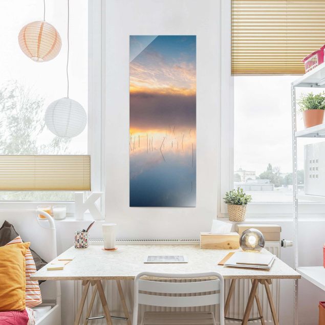 Obrazy na szkle portret Wschód słońca Jezioro Szwedzkie
