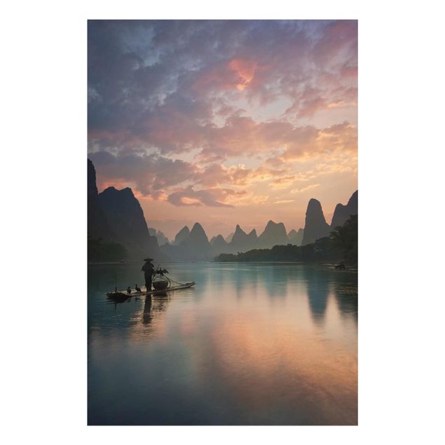 Obrazy na szkle zachód słońca Wschód słońca nad rzeką Chińską