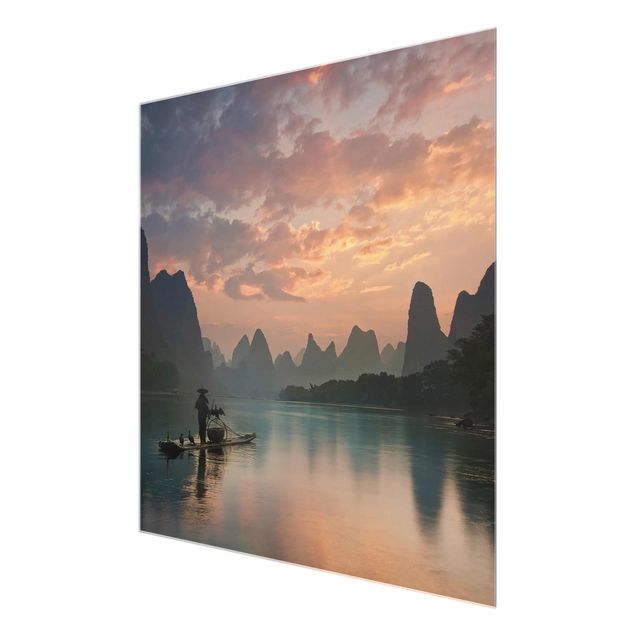 Nowoczesne obrazy do salonu Wschód słońca nad rzeką Chińską